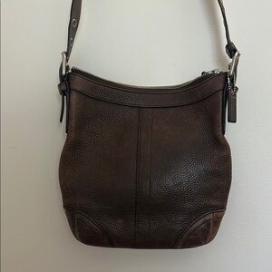 Coach Dark Brown Leather Shoulder Bag
